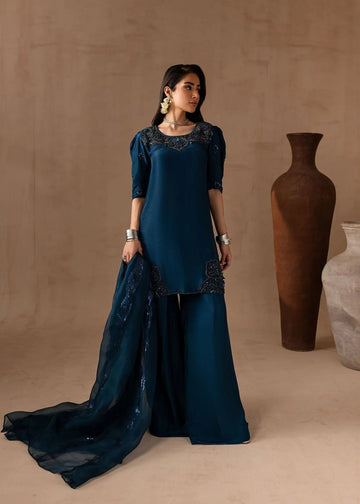 Maria Osama Khan | Noir Bliss Luxury Formals | Royal Sapphire - Aqsa Fabrics