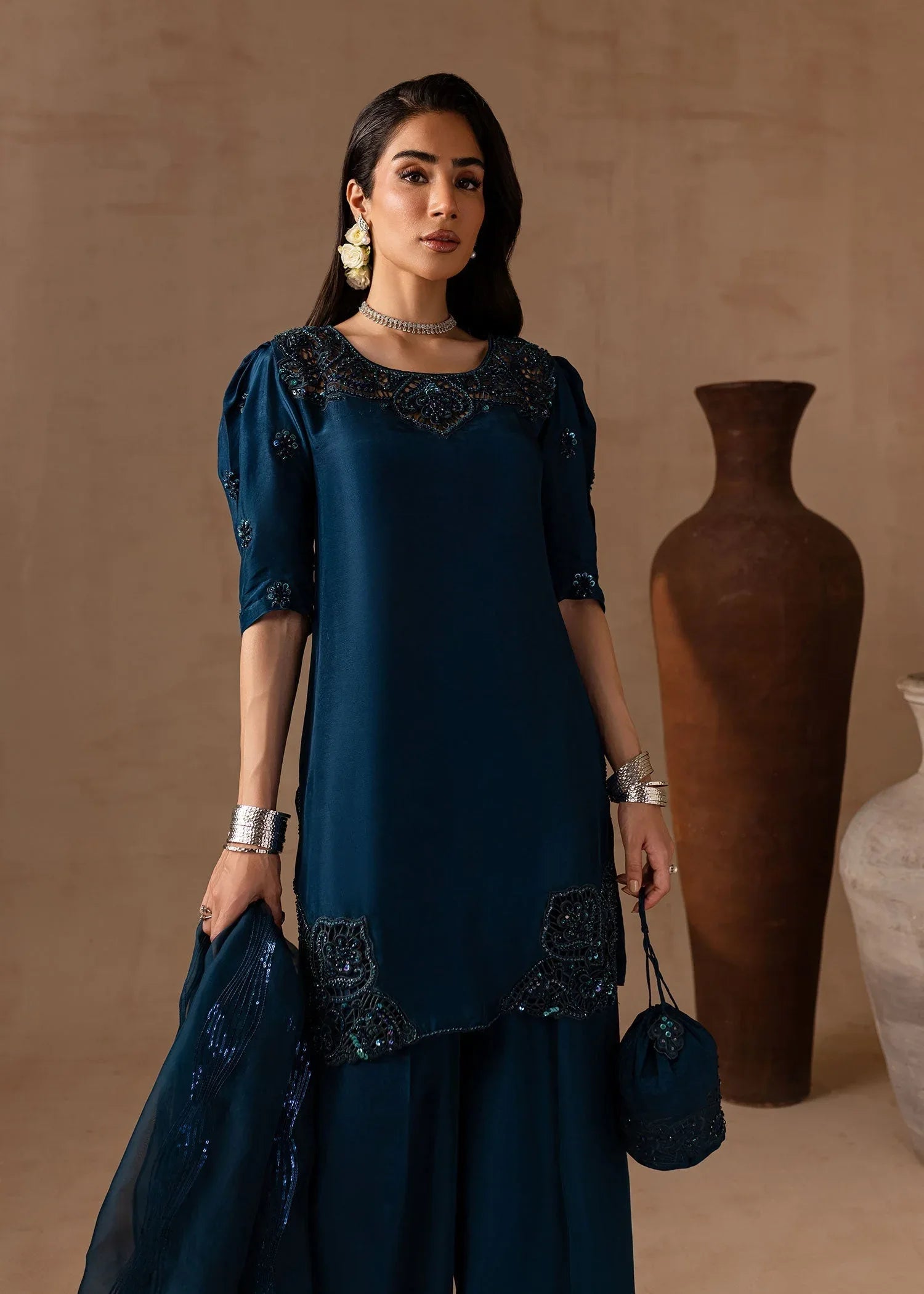 Maria Osama Khan | Noir Bliss Luxury Formals | Royal Sapphire - Aqsa Fabrics
