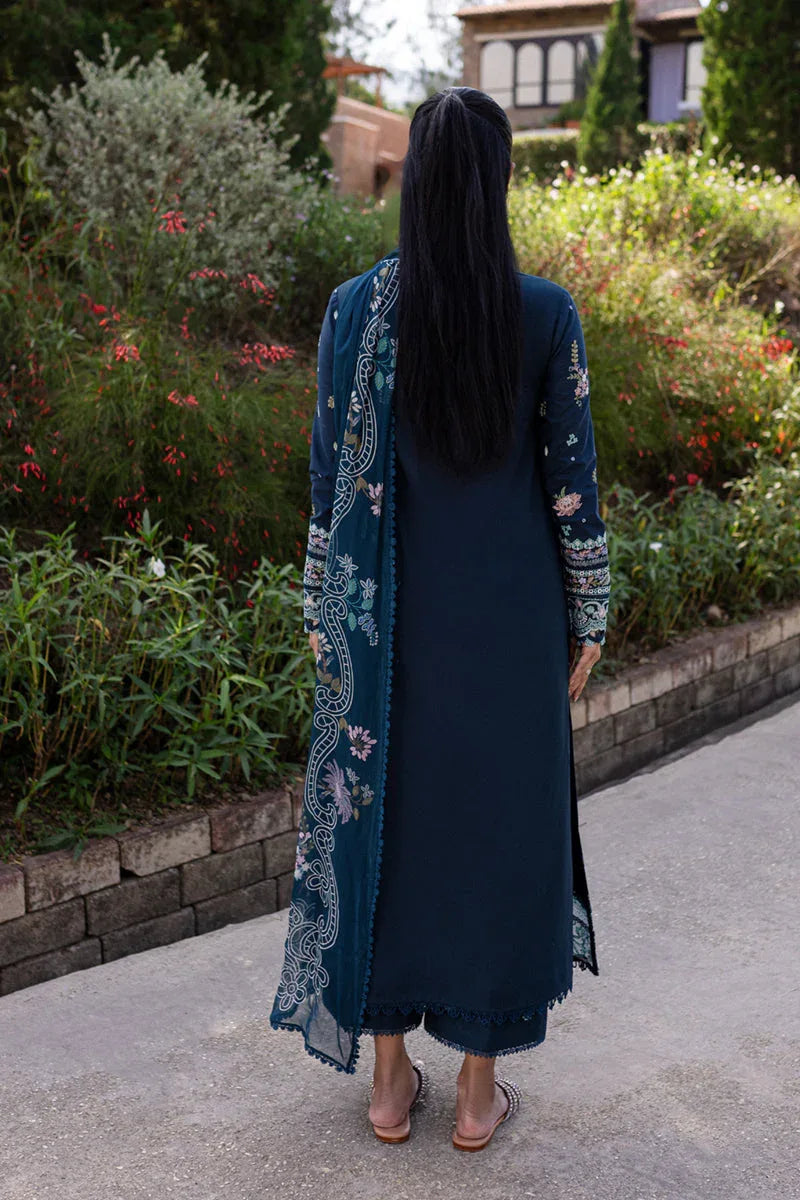 Qalamkar | Q Line Lawn 25 | QM-01 Bleu - Aqsa Fabrics