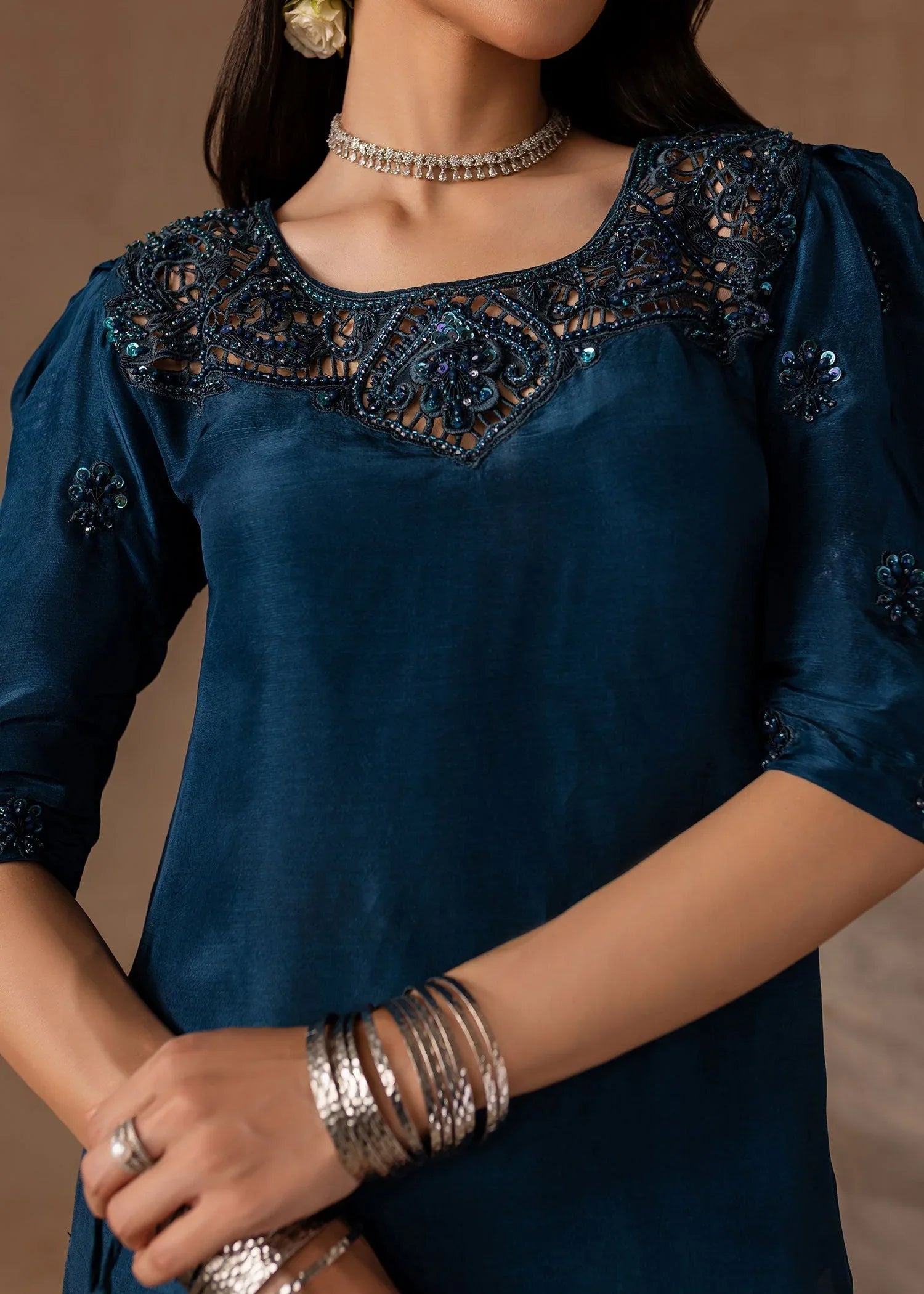 Maria Osama Khan | Noir Bliss Luxury Formals | Royal Sapphire - Aqsa Fabrics
