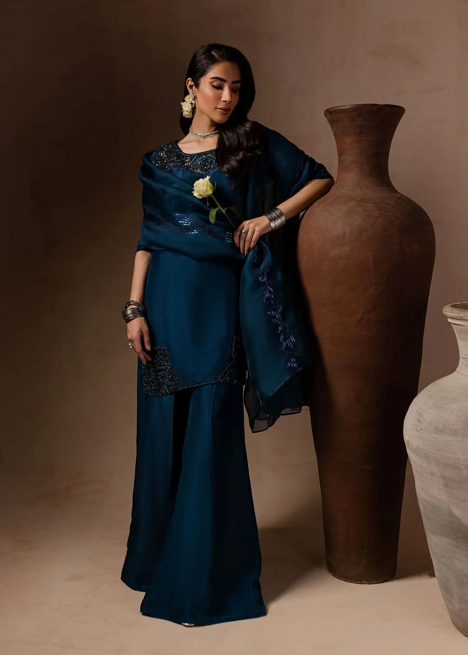 Maria Osama Khan | Noir Bliss Luxury Formals | Royal Sapphire - Aqsa Fabrics