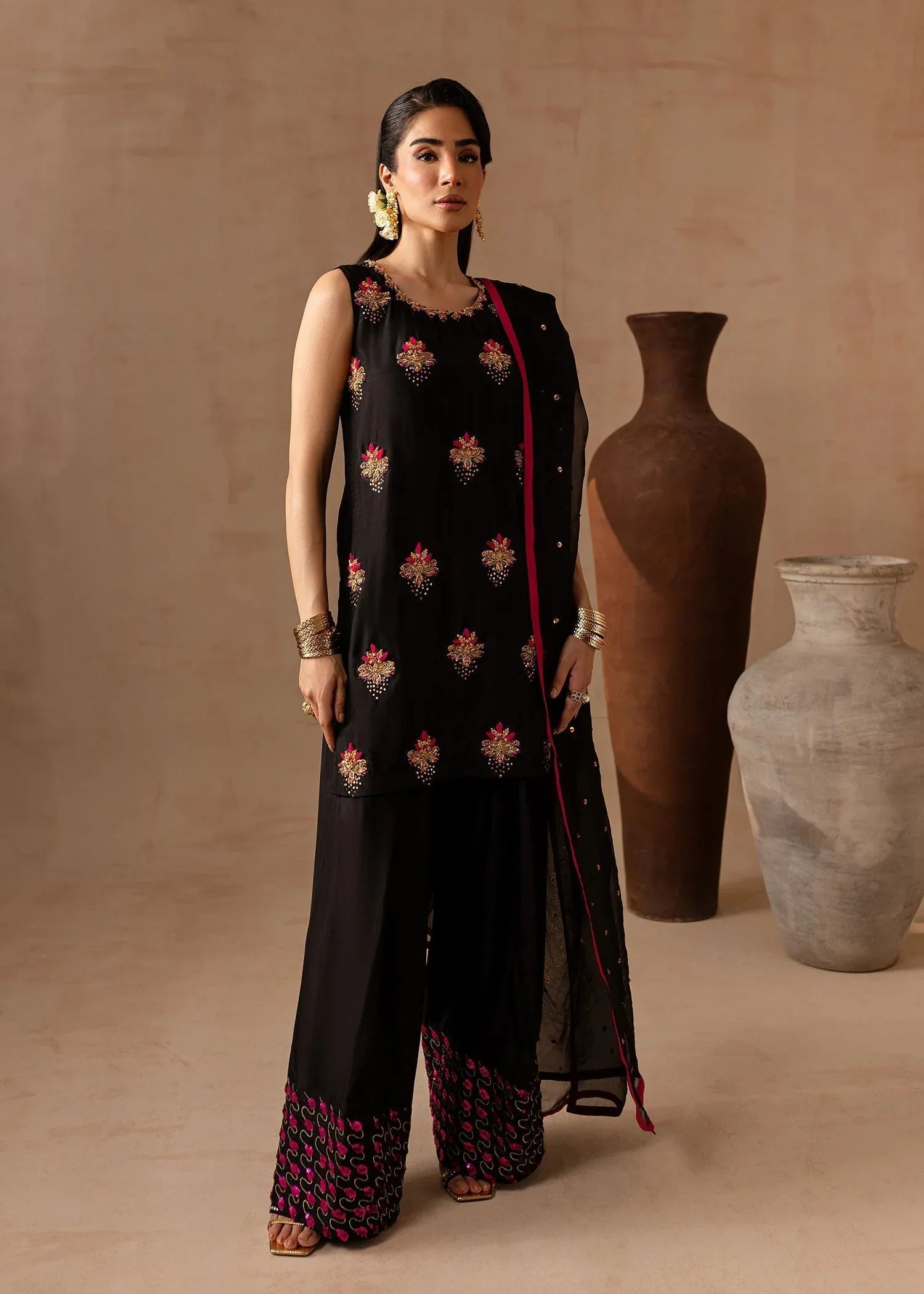 Maria Osama Khan | Noir Bliss Luxury Formals | Charcoal Charm - Aqsa Fabrics