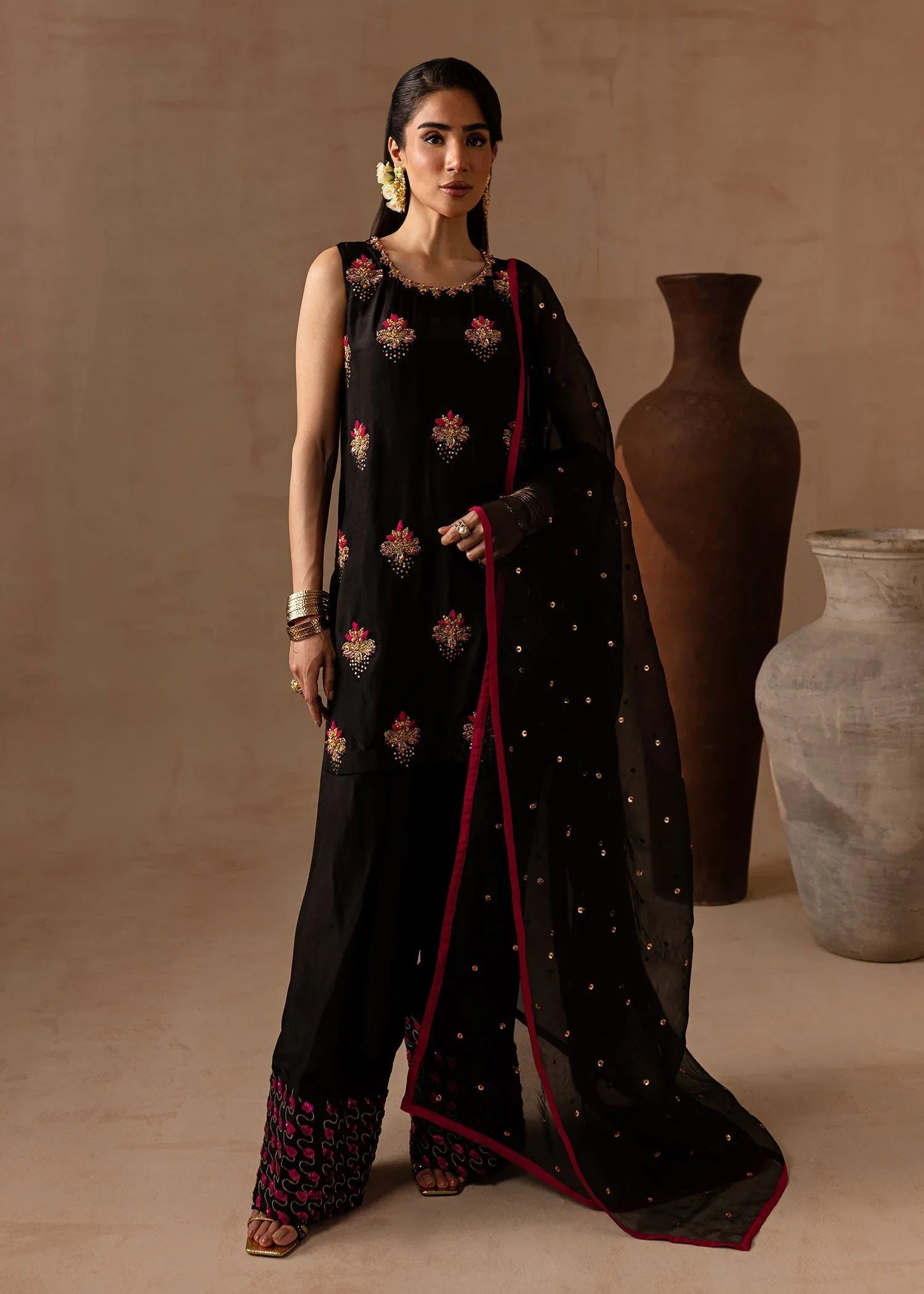 Maria Osama Khan | Noir Bliss Luxury Formals | Charcoal Charm - Aqsa Fabrics