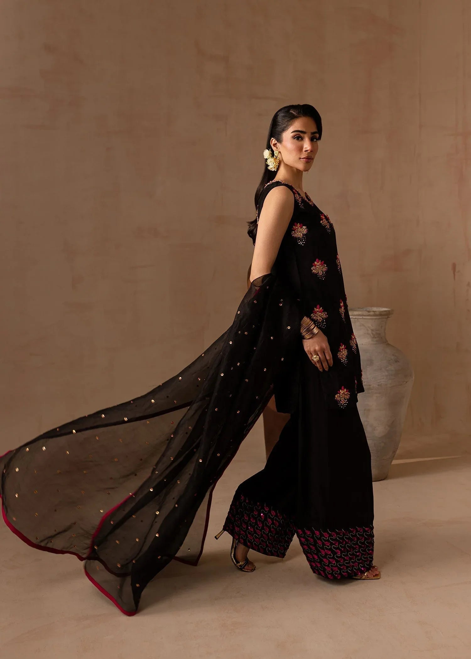 Maria Osama Khan | Noir Bliss Luxury Formals | Charcoal Charm - Aqsa Fabrics