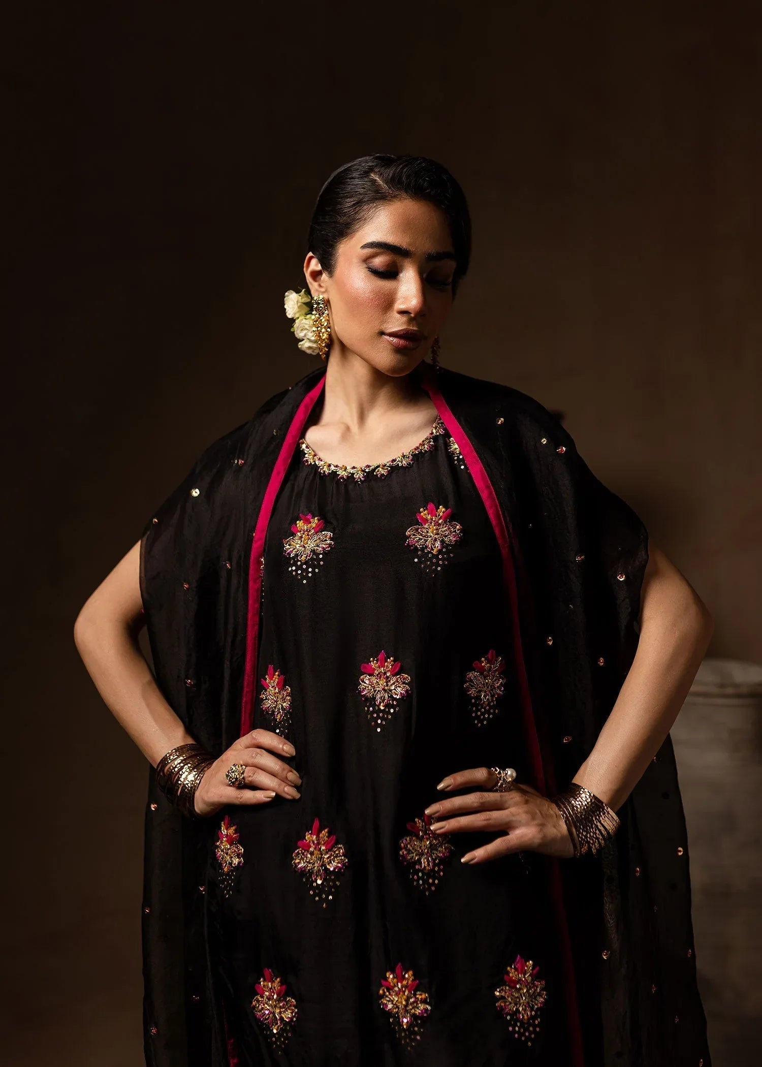 Maria Osama Khan | Noir Bliss Luxury Formals | Charcoal Charm - Aqsa Fabrics