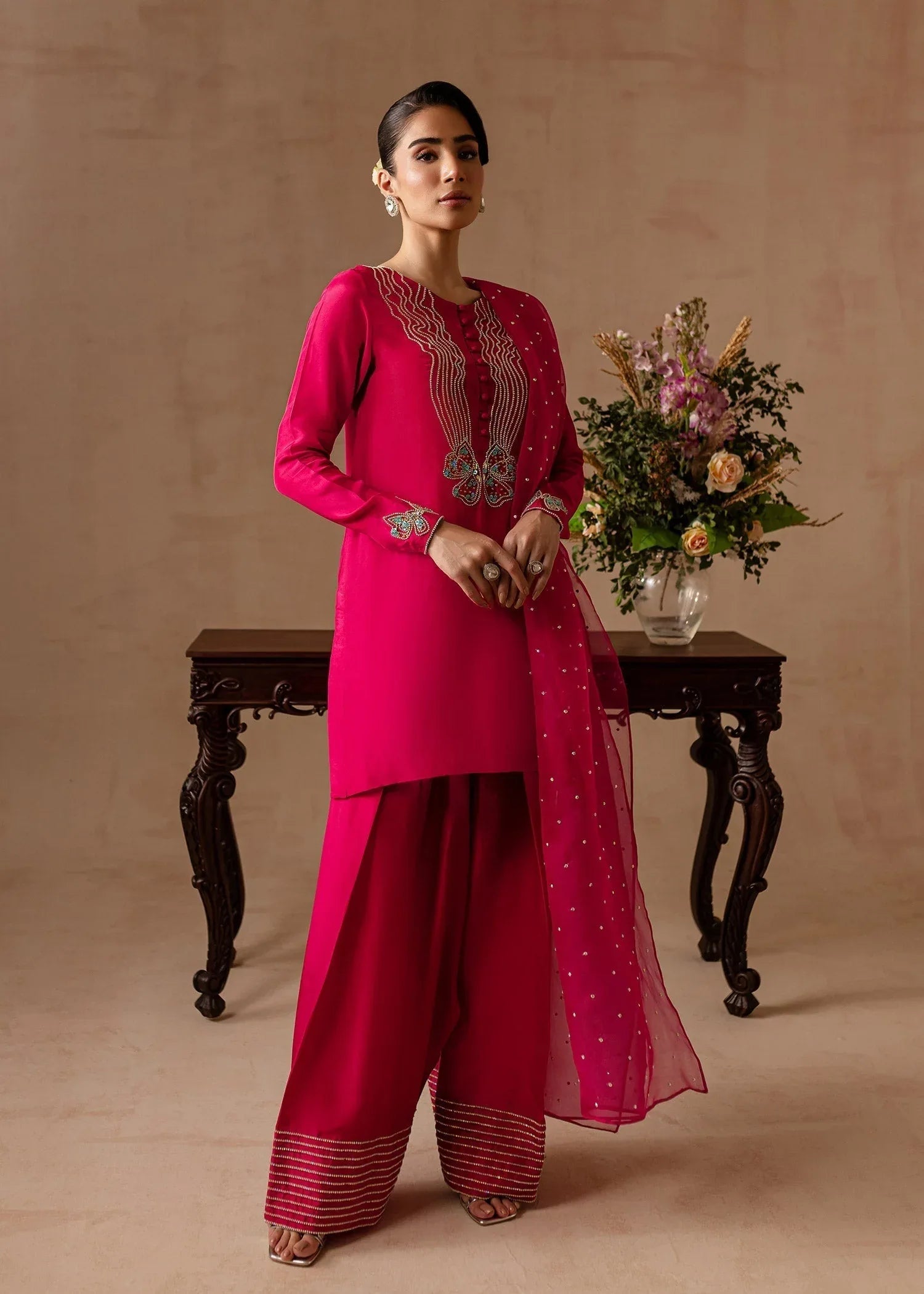 Maria Osama Khan | Noir Bliss Luxury Formals | Peony - Aqsa Fabrics
