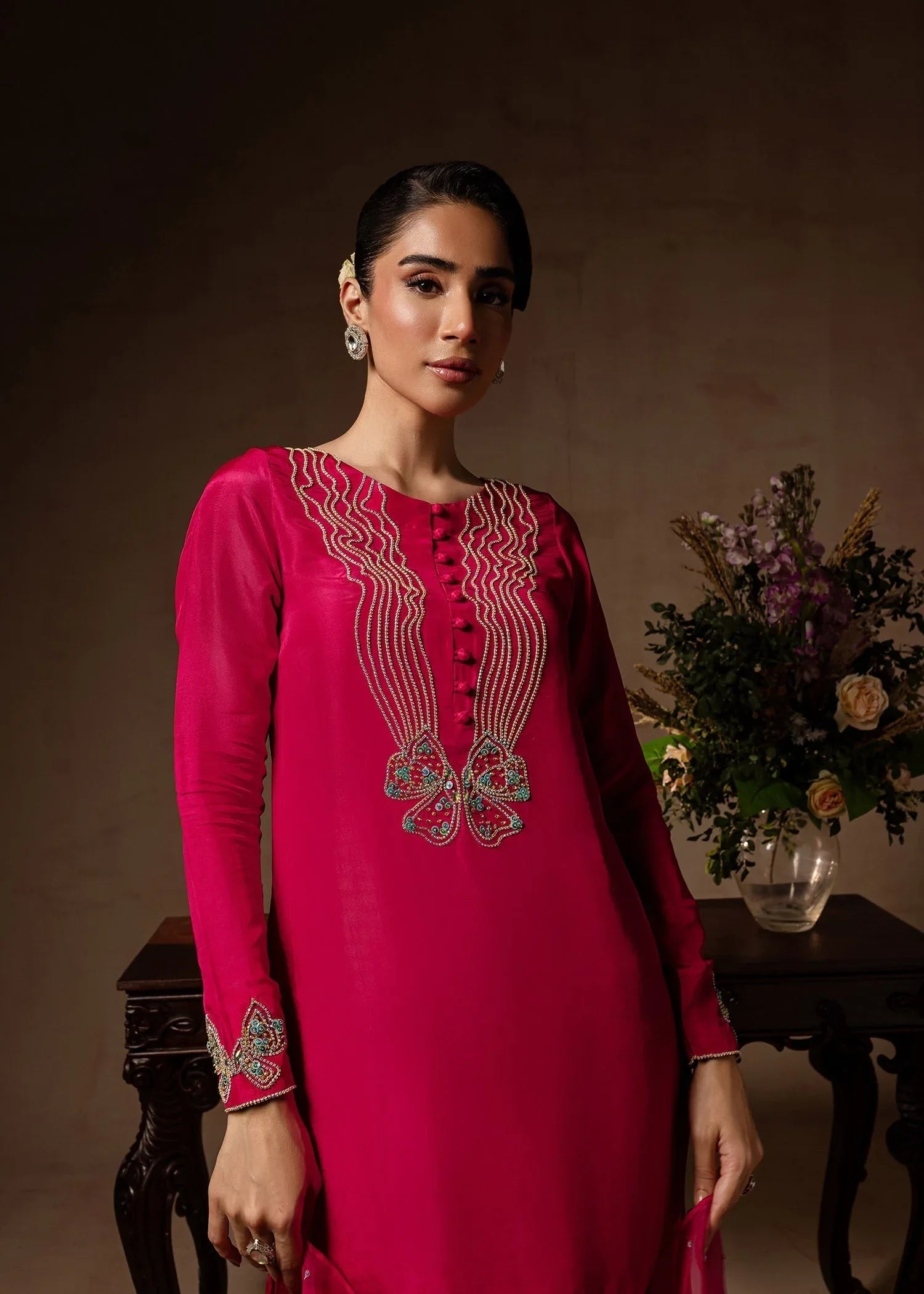 Maria Osama Khan | Noir Bliss Luxury Formals | Peony - Aqsa Fabrics