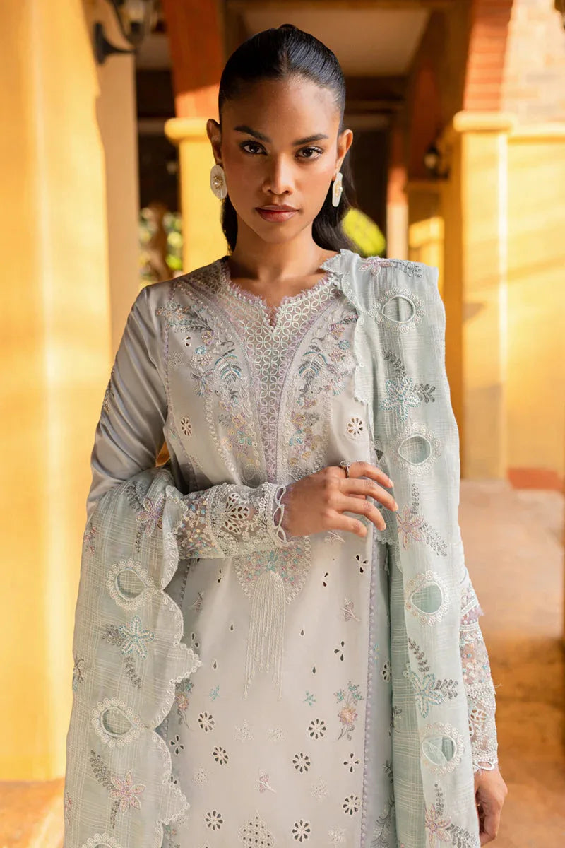 Qalamkar | Q Line Lawn 25 | QM-16 Lune - Aqsa Fabrics
