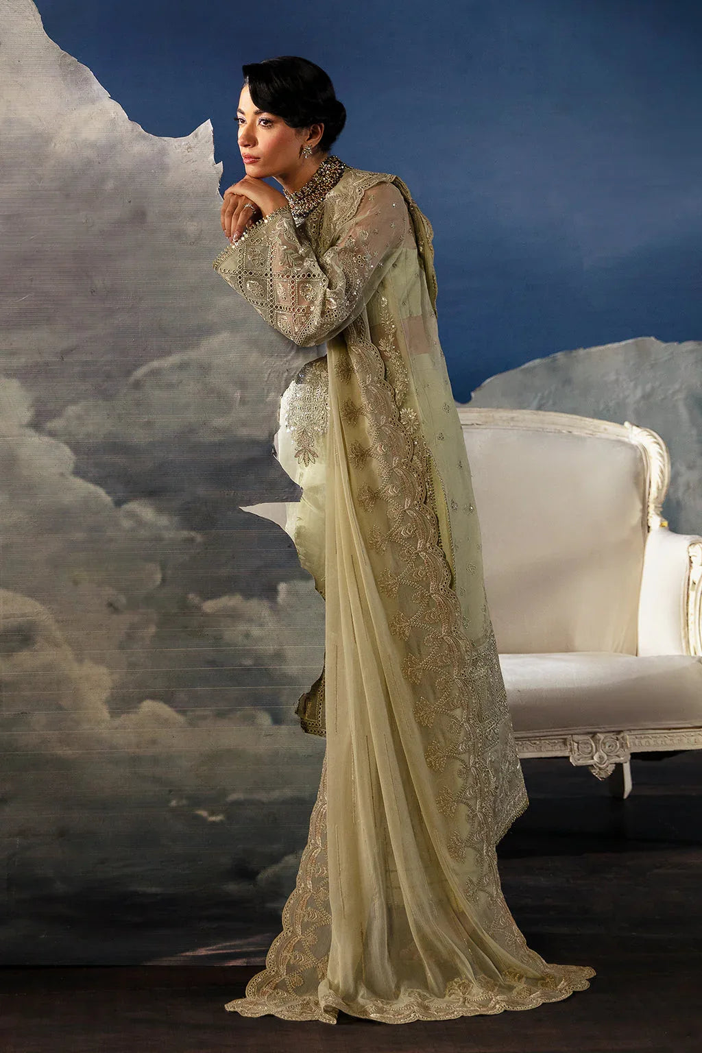 AFROZEH__ Zelena - Aqsa Fabrics