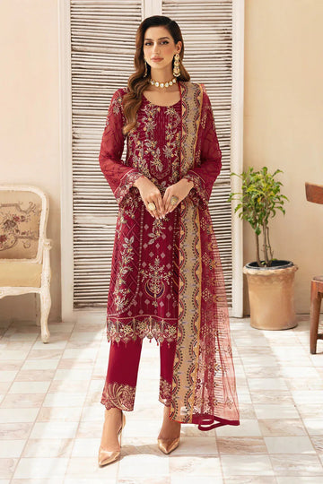 Ramsha | Chevron Chiffon Collection | A-907 - Aqsa Fabrics