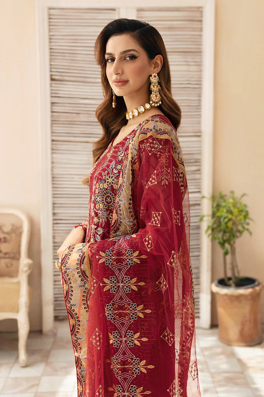 Ramsha | Chevron Chiffon Collection | A-907 - Aqsa Fabrics