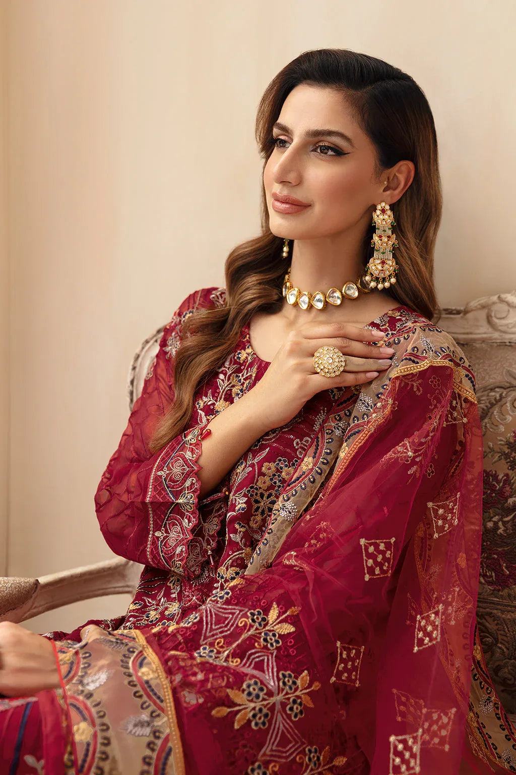 Ramsha | Chevron Chiffon Collection | A-907 - Aqsa Fabrics