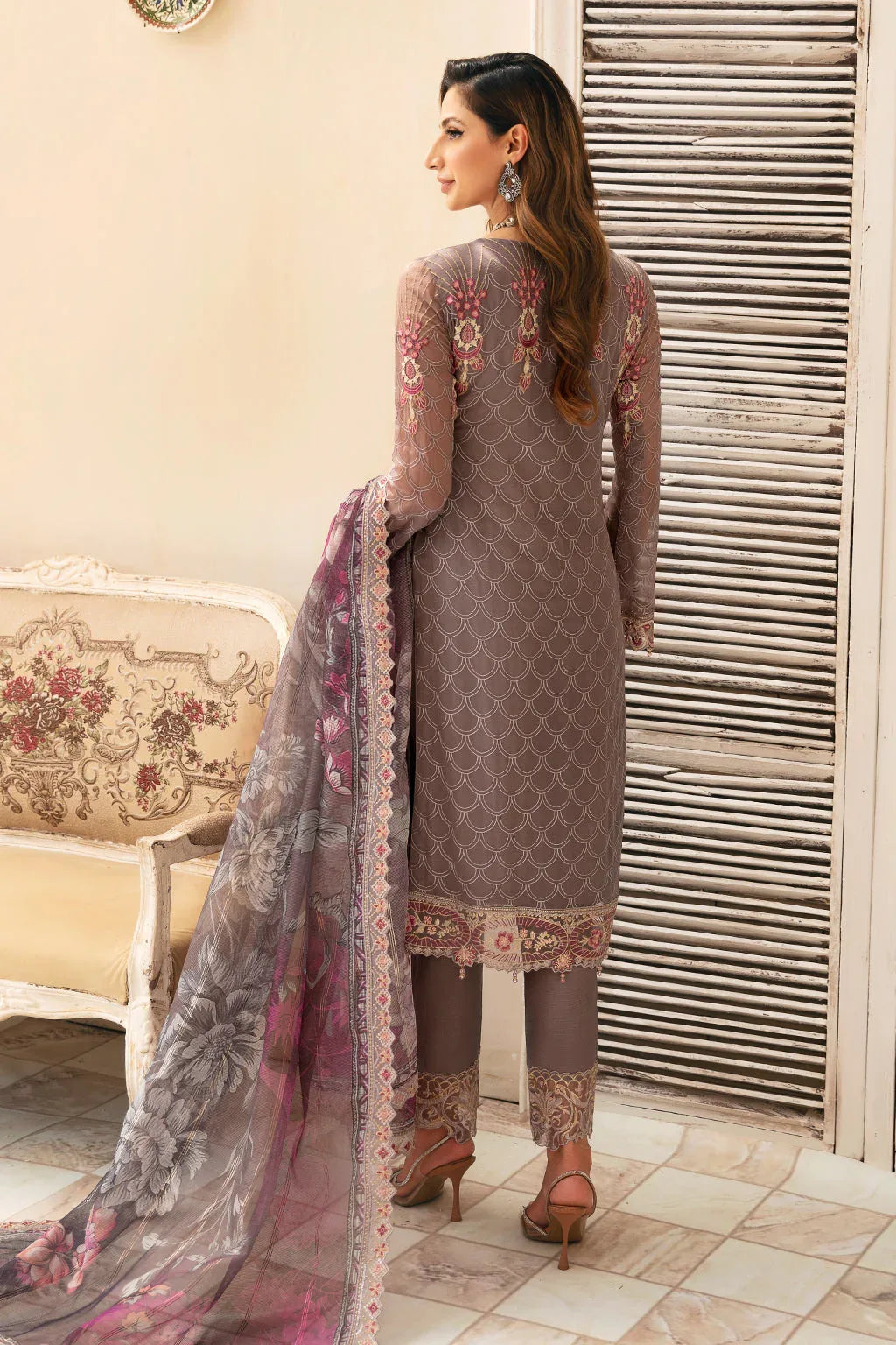Ramsha | Chevron Chiffon Collection | A-908 - Aqsa Fabrics