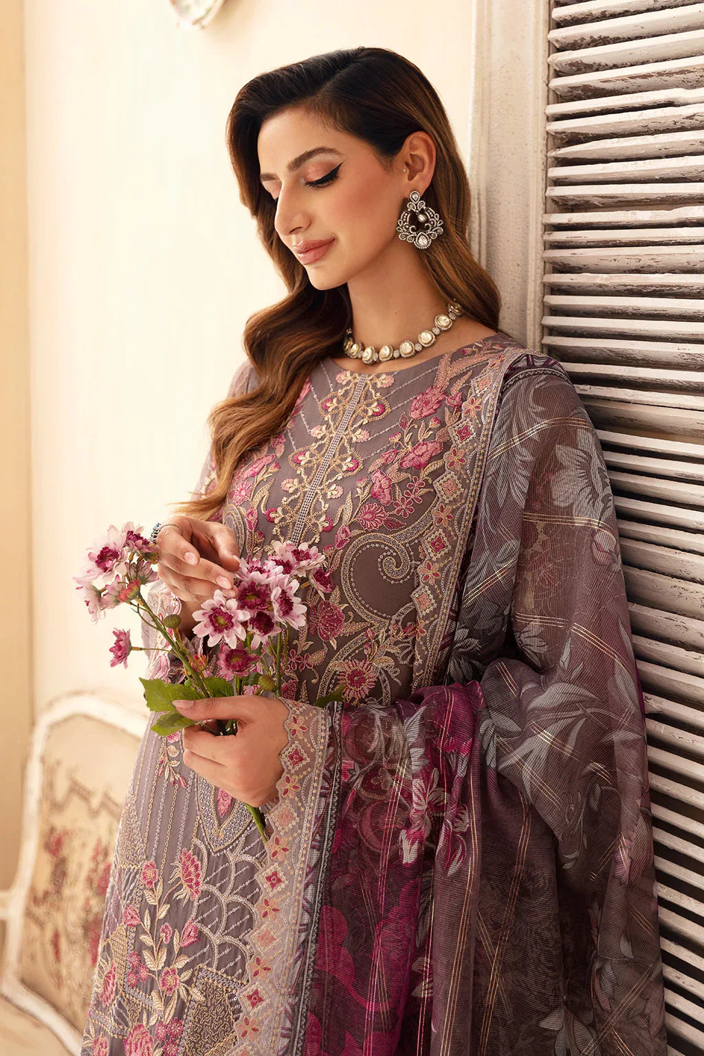 Ramsha | Chevron Chiffon Collection | A-908 - Aqsa Fabrics