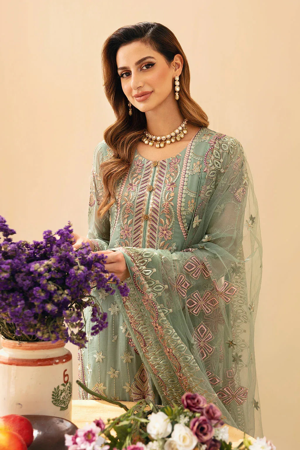 Ramsha | Chevron Chiffon Collection |A-901 - Aqsa Fabrics