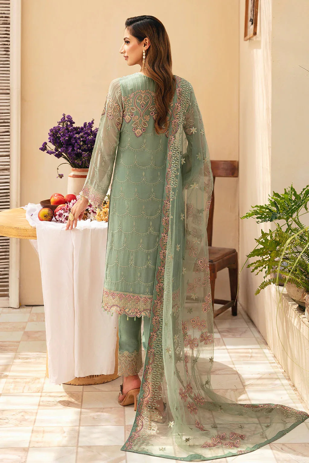 Ramsha | Chevron Chiffon Collection |A-901 - Aqsa Fabrics