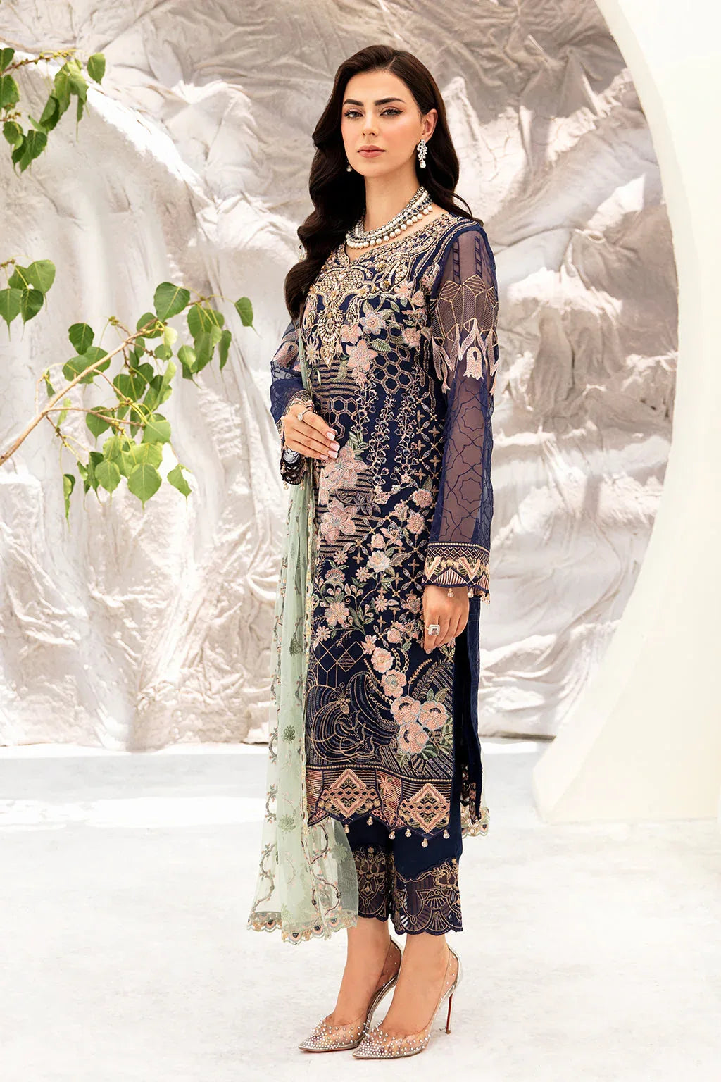 Ramsha | Minhal Organza Collection | M-902 - Aqsa Fabrics