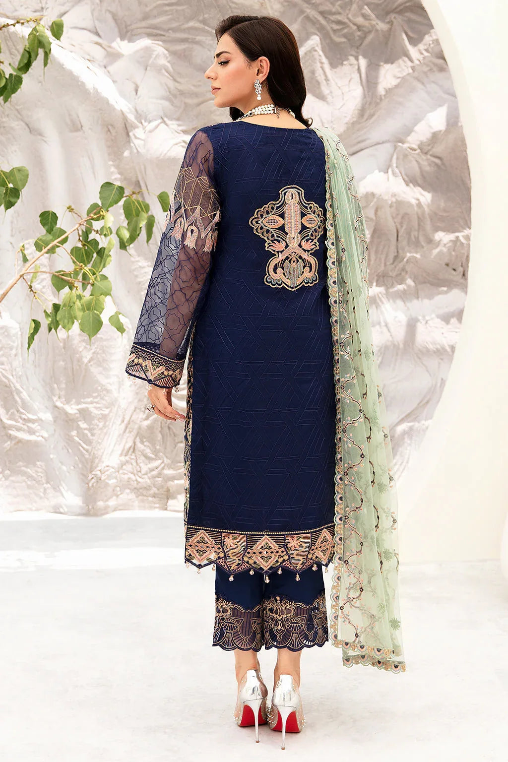 Ramsha | Minhal Organza Collection | M-902 - Aqsa Fabrics