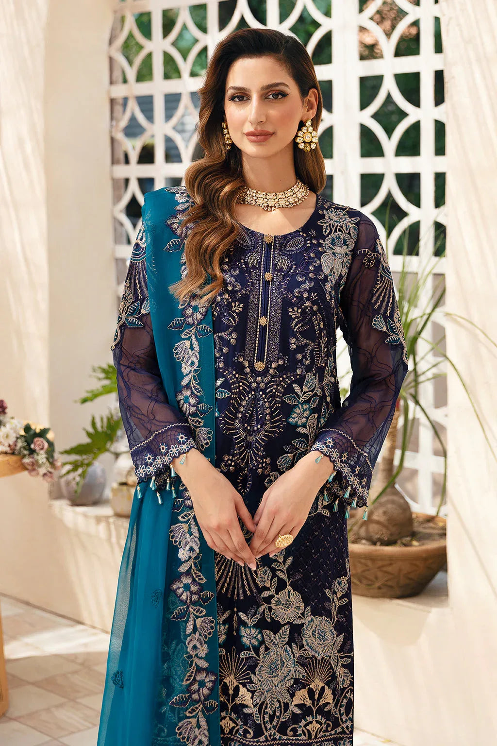 Ramsha | Chevron Chiffon Collection | A-903 - Aqsa Fabrics