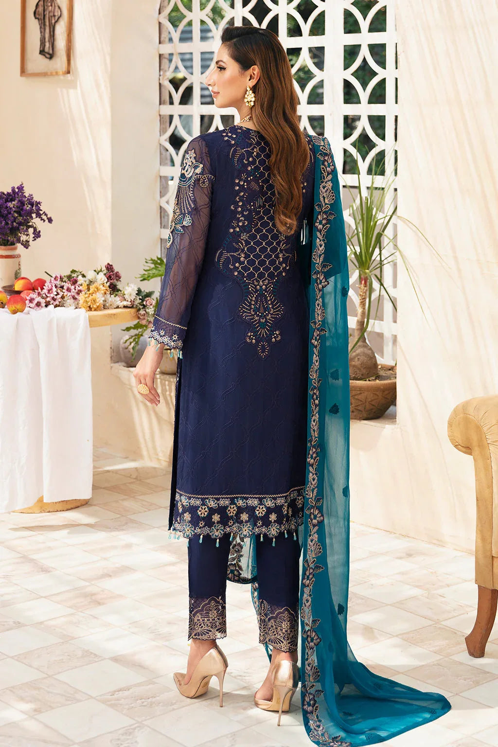 Ramsha | Chevron Chiffon Collection | A-903 - Aqsa Fabrics