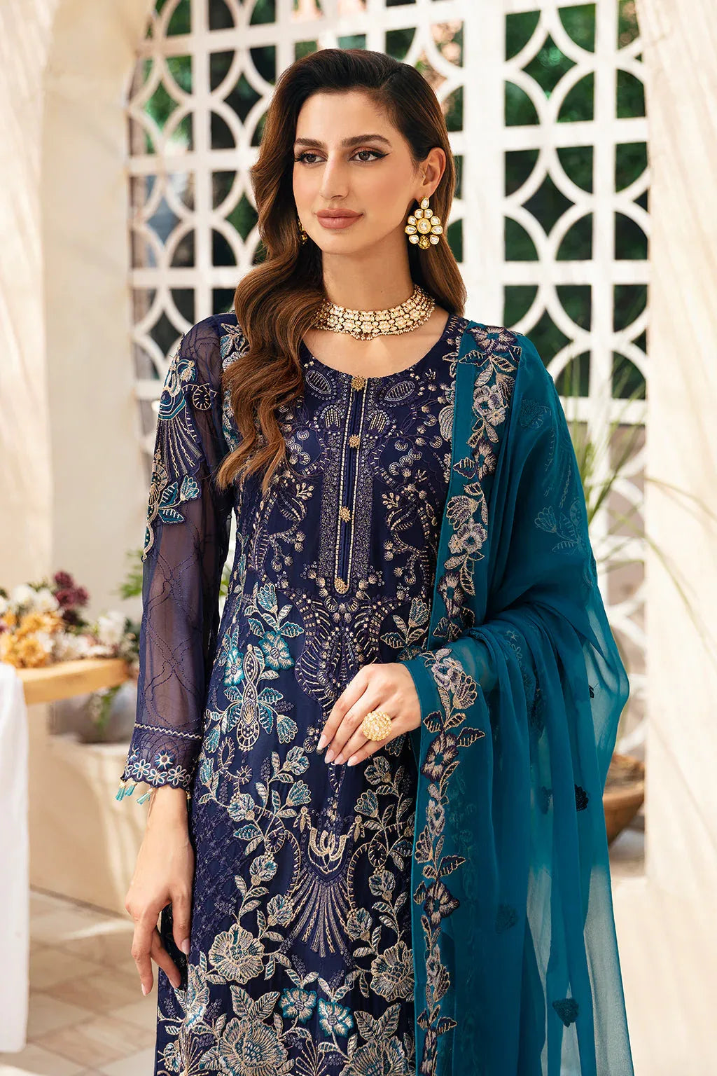 Ramsha | Chevron Chiffon Collection | A-903 - Aqsa Fabrics