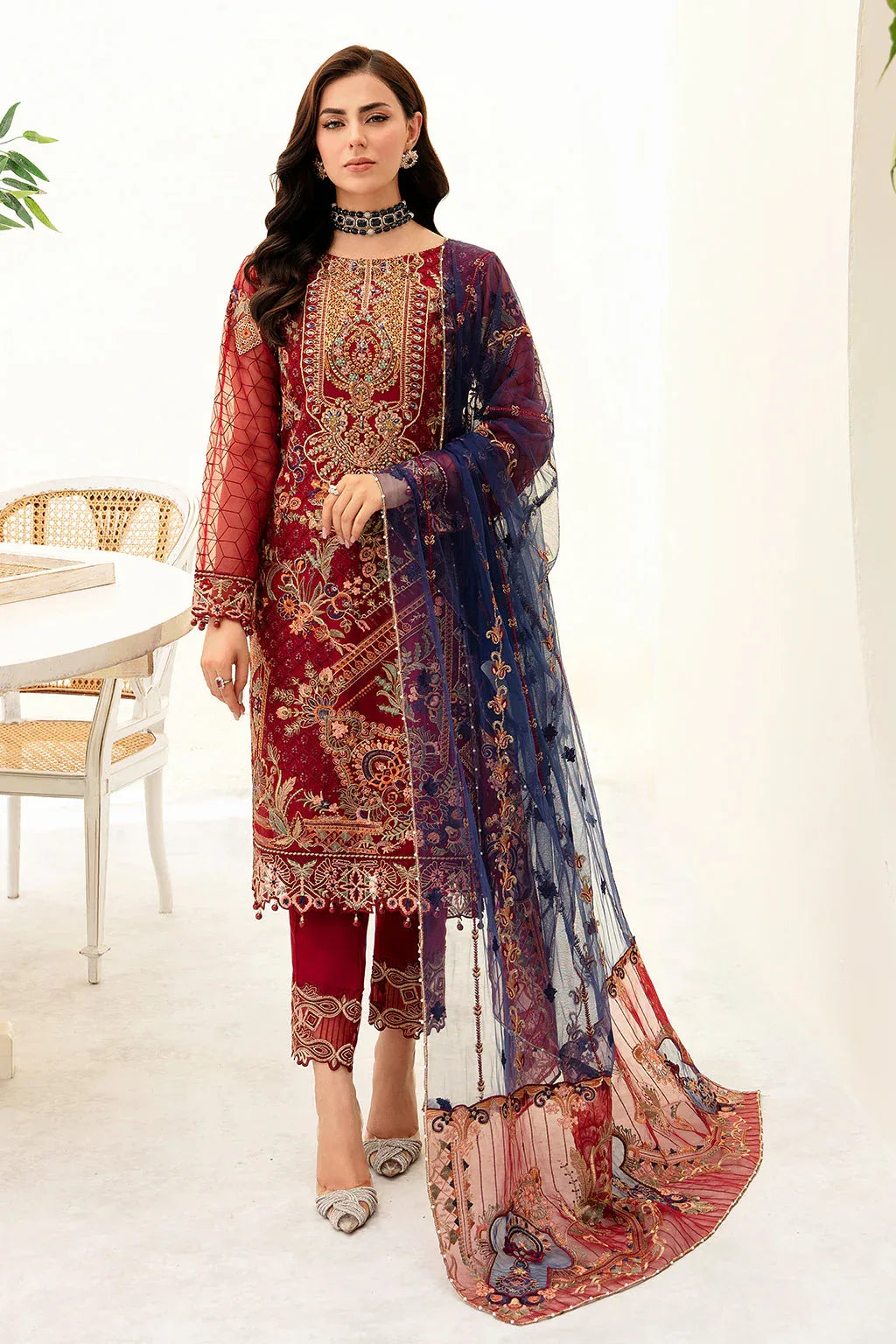 Ramsha | Minhal Organza Collection | M-908 - Aqsa Fabrics