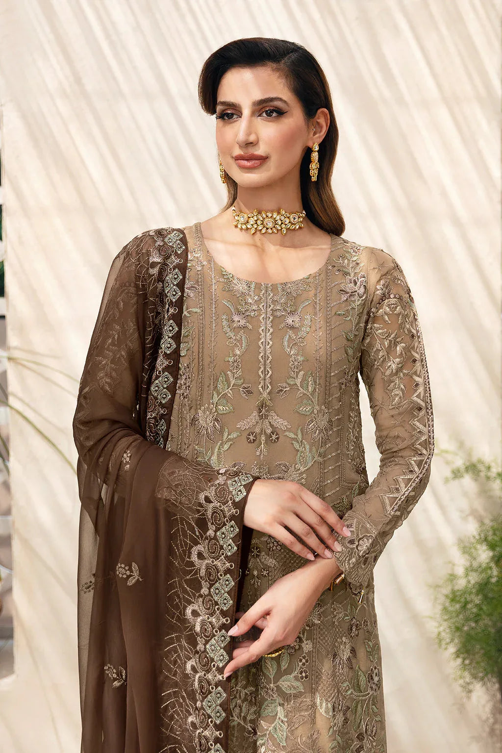 Ramsha | Chevron Chiffon Collection |A-904 - Aqsa Fabrics