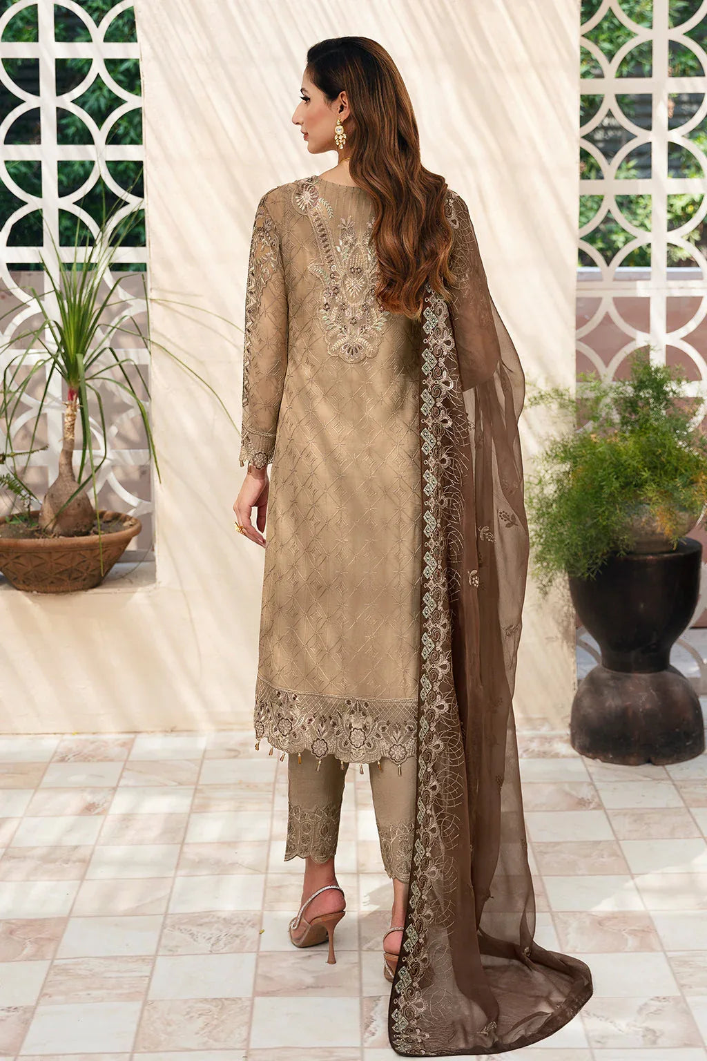 Ramsha | Chevron Chiffon Collection |A-904 - Aqsa Fabrics