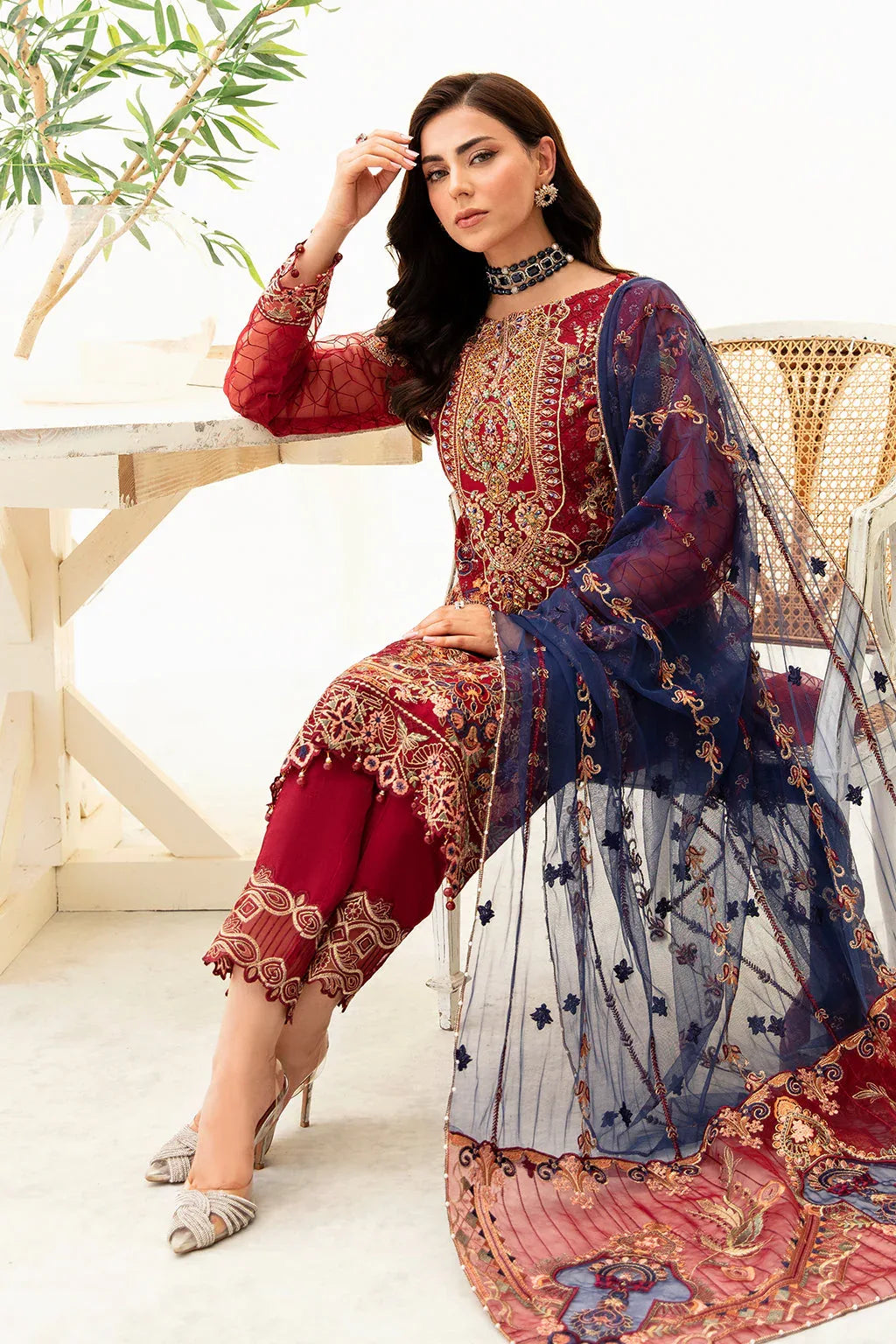 Ramsha | Minhal Organza Collection | M-908 - Aqsa Fabrics