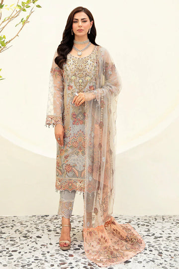 Ramsha | Minhal Organza Collection | M-909 - Aqsa Fabrics