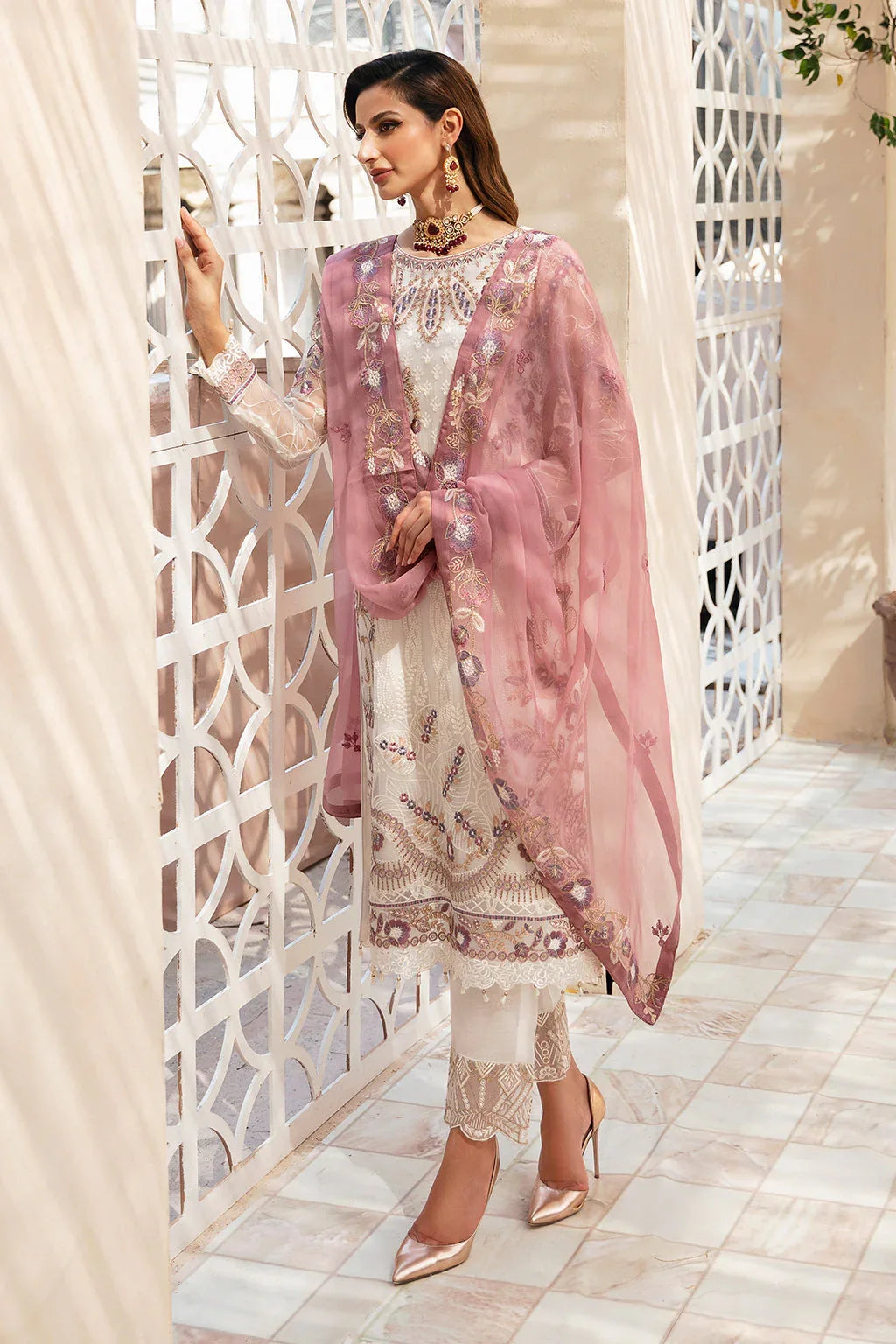 Ramsha | Chevron Chiffon Collection | A-902 - Aqsa Fabrics