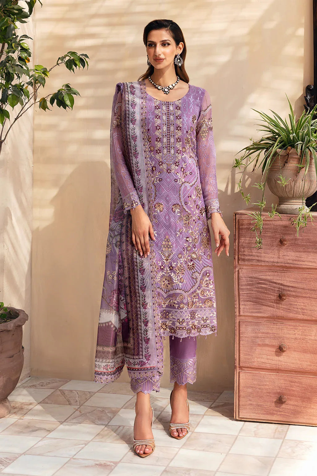 Ramsha | Chevron Chiffon Collection | A-906 - Aqsa Fabrics