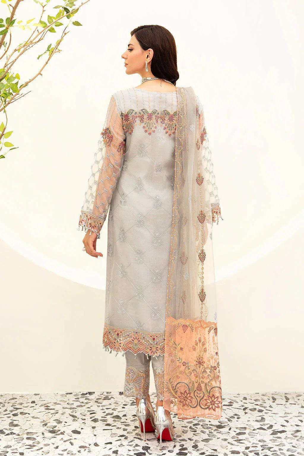 Ramsha | Minhal Organza Collection | M-909 - Aqsa Fabrics