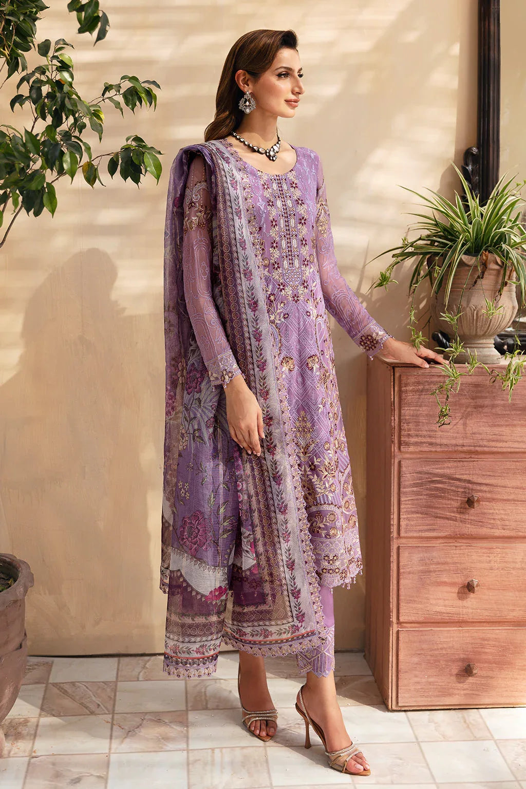 Ramsha | Chevron Chiffon Collection | A-906 - Aqsa Fabrics