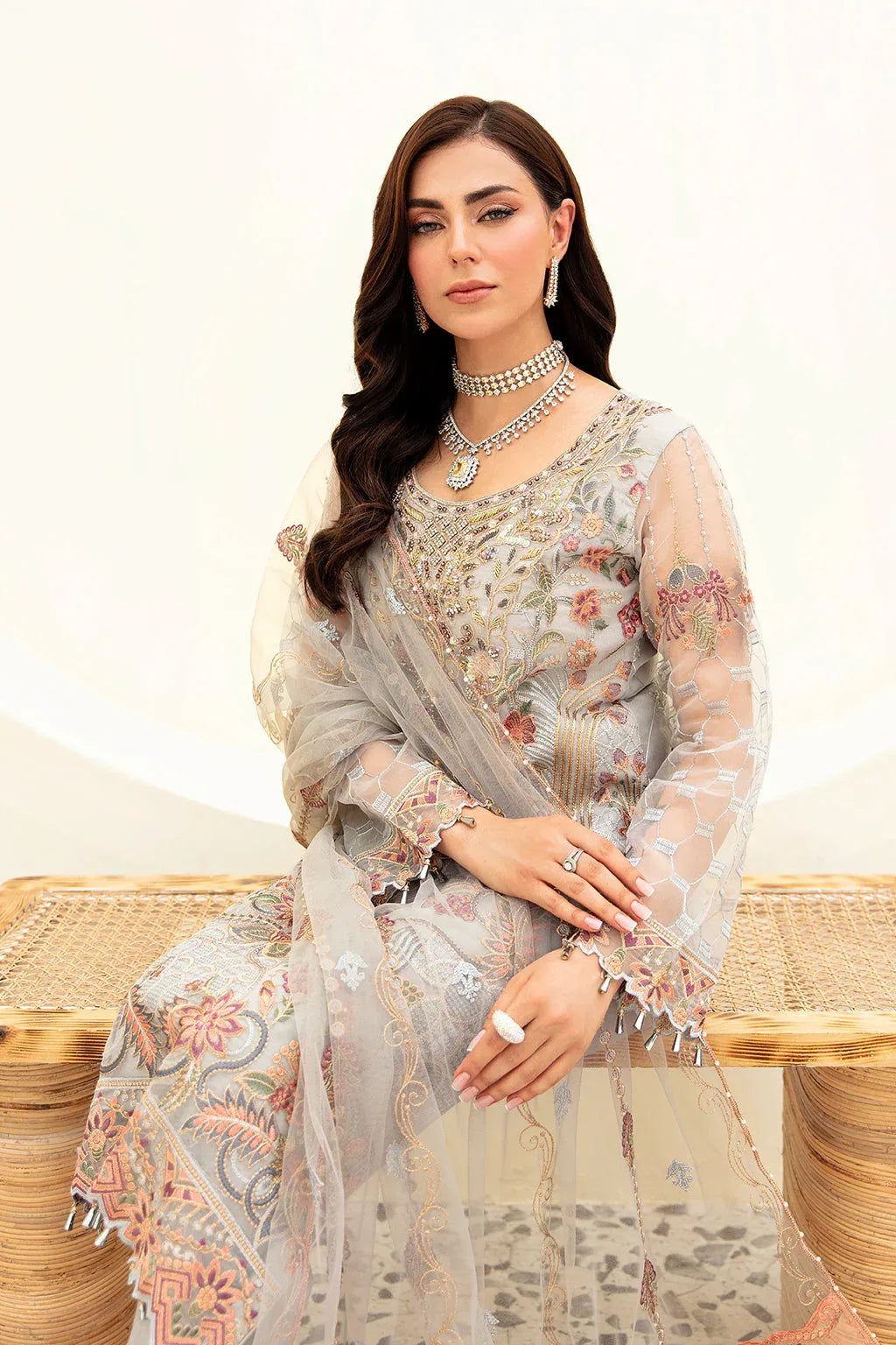 Ramsha | Minhal Organza Collection | M-909 - Aqsa Fabrics