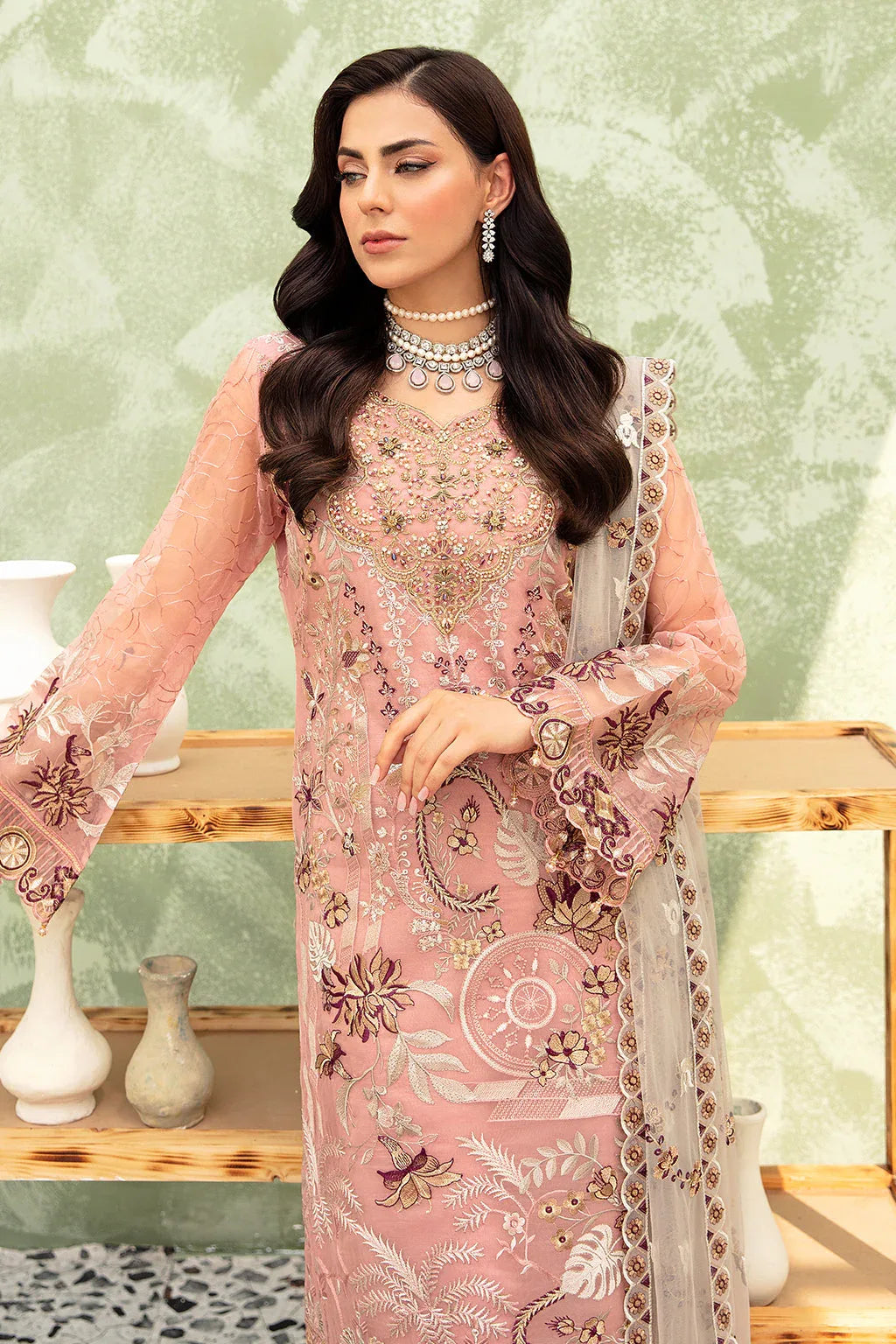 Ramsha | Minhal Organza Collection | M-903 - Aqsa Fabrics