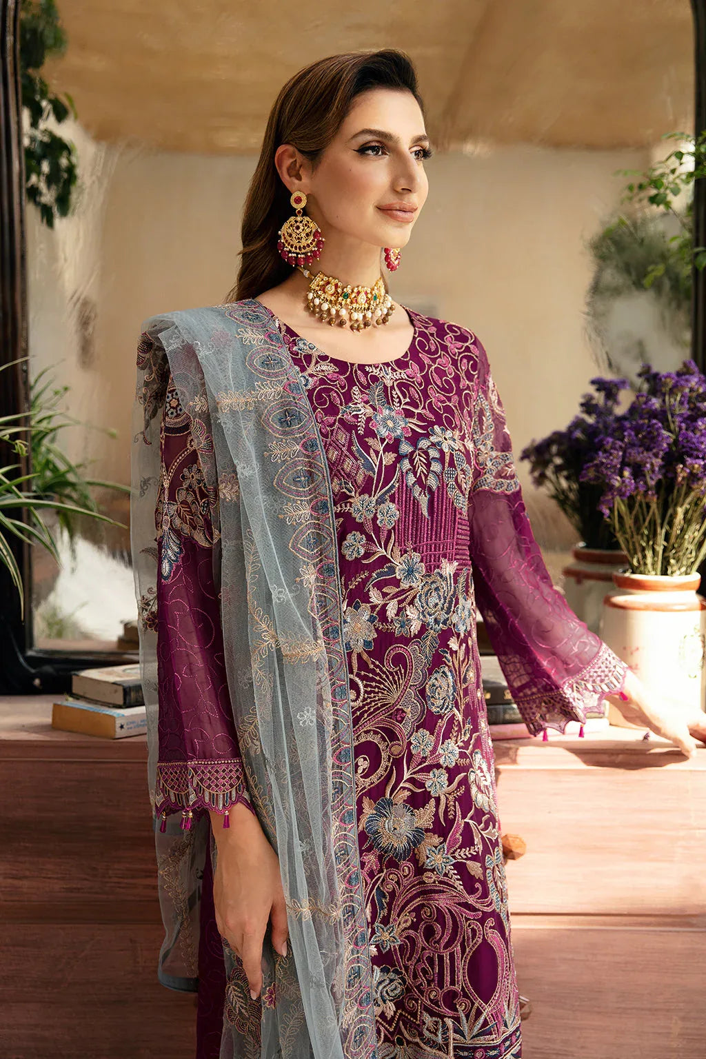 Ramsha | Chevron Chiffon Collection | A-911 - Aqsa Fabrics