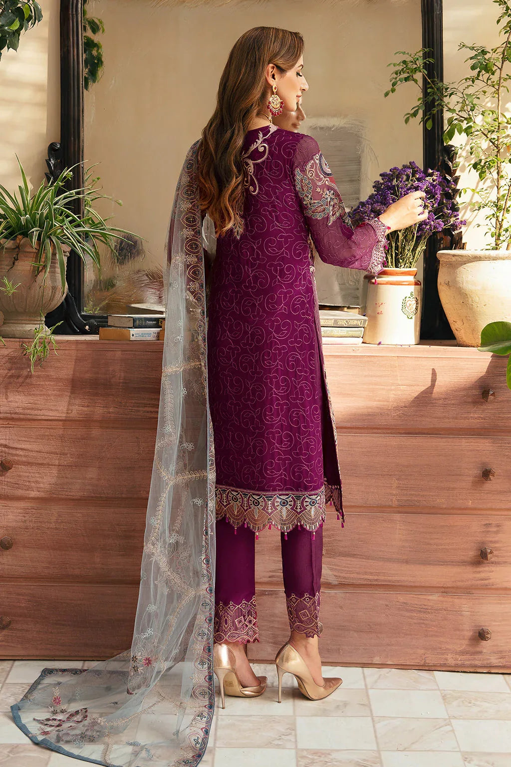 Ramsha | Chevron Chiffon Collection | A-911 - Aqsa Fabrics