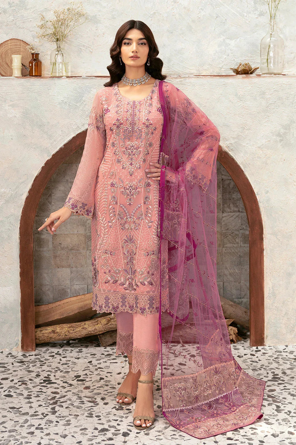 Ramsha | Rangoon Chiffon Collection 24 | D-1201 - Aqsa Fabrics