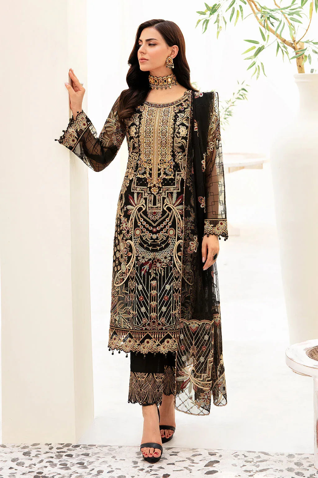 Ramsha | Minhal Organza Collection | M-906 - Aqsa Fabrics