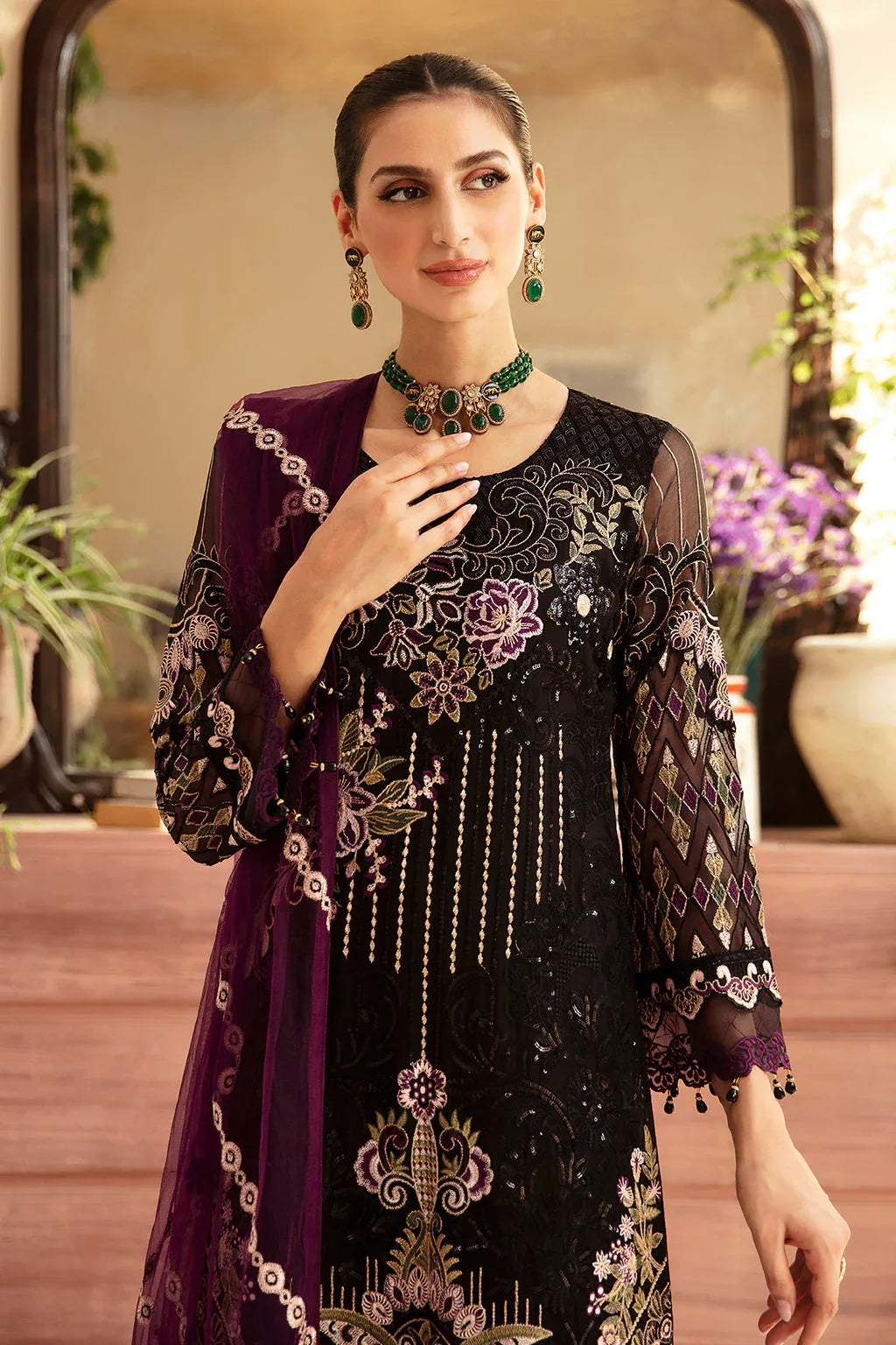 Ramsha | Chevron Chiffon Collection | A-905 - Aqsa Fabrics