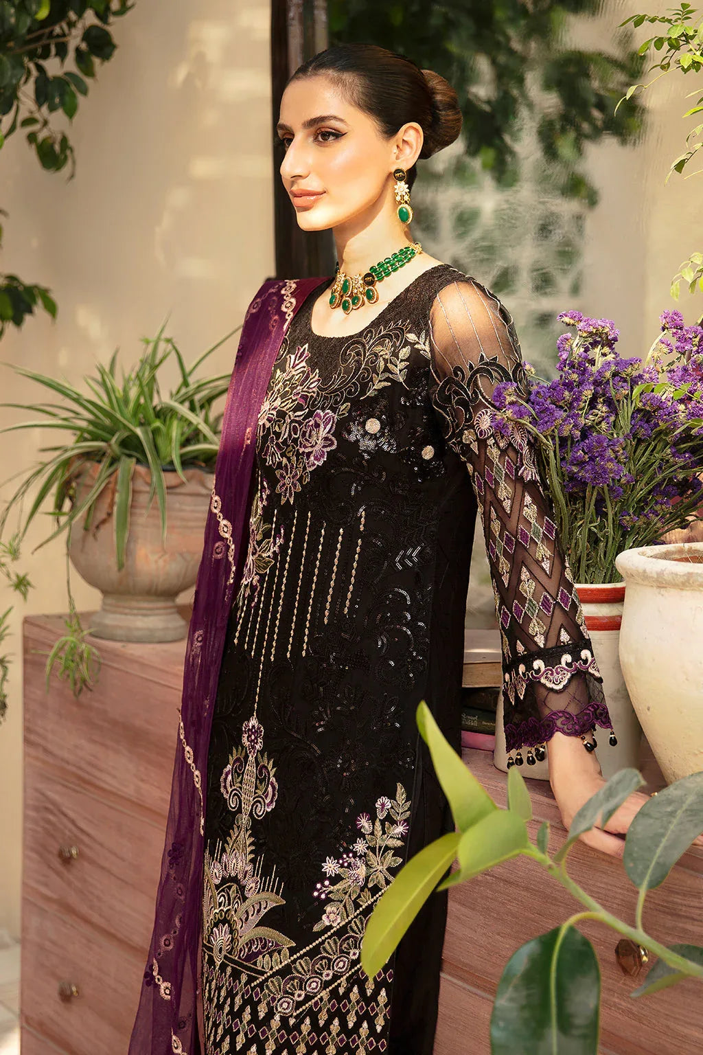 Ramsha | Chevron Chiffon Collection | A-905 - Aqsa Fabrics