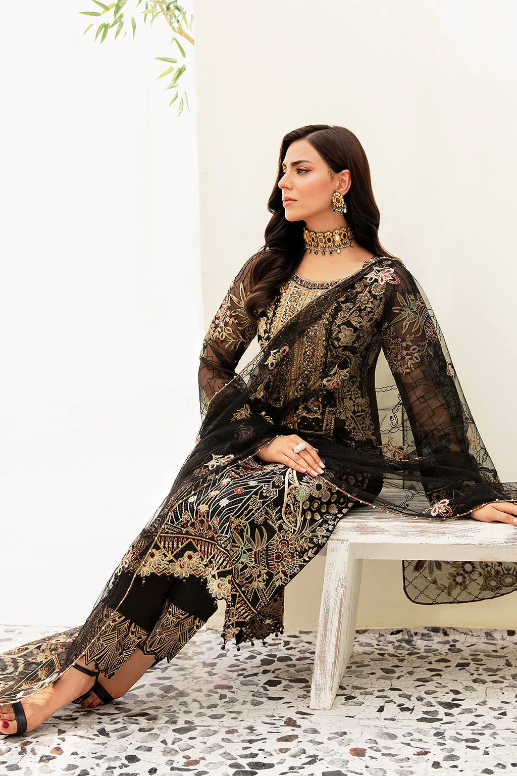 Ramsha | Minhal Organza Collection | M-906 - Aqsa Fabrics