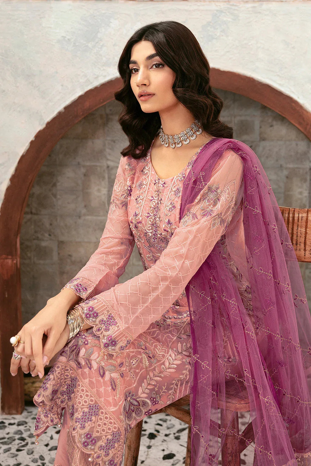 Ramsha | Rangoon Chiffon Collection 24 | D-1201 - Aqsa Fabrics