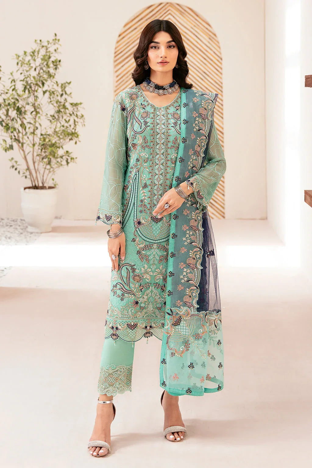 Ramsha | Rangoon Chiffon Collection 24 | D-1207 - Aqsa Fabrics
