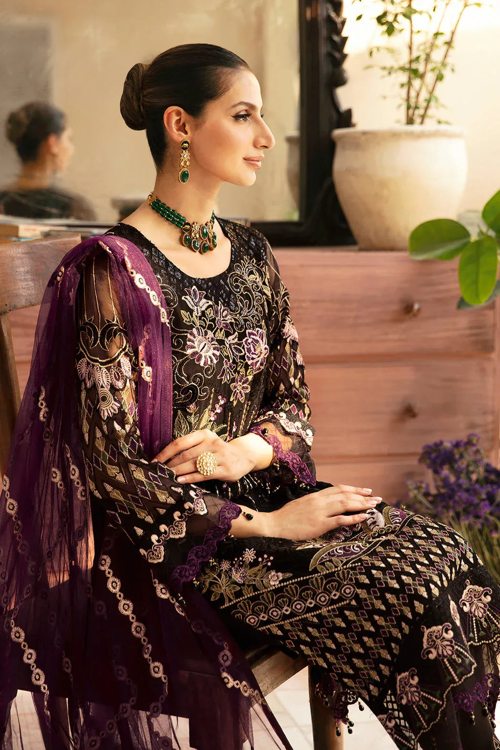 Ramsha | Chevron Chiffon Collection | A-905 - Aqsa Fabrics