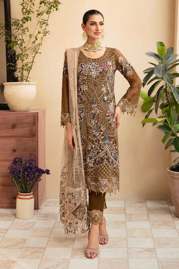 Ramsha | Chevron Chiffon Collection | A-910 - Aqsa Fabrics