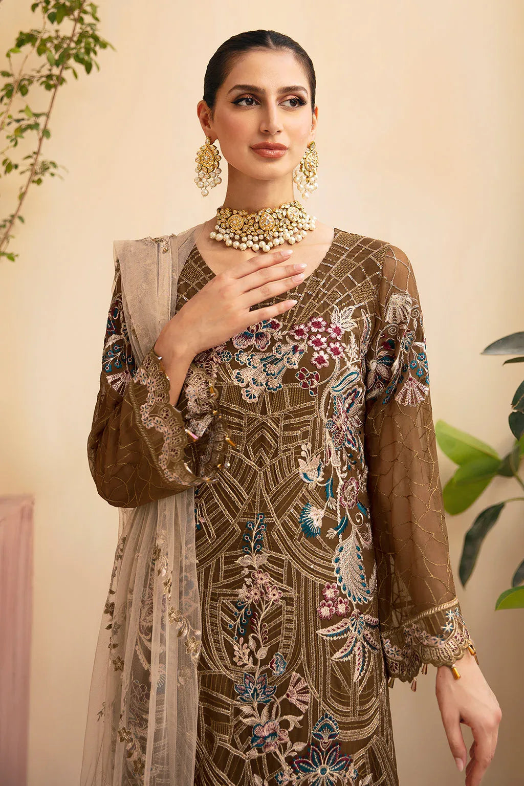 Ramsha | Chevron Chiffon Collection | A-910 - Aqsa Fabrics