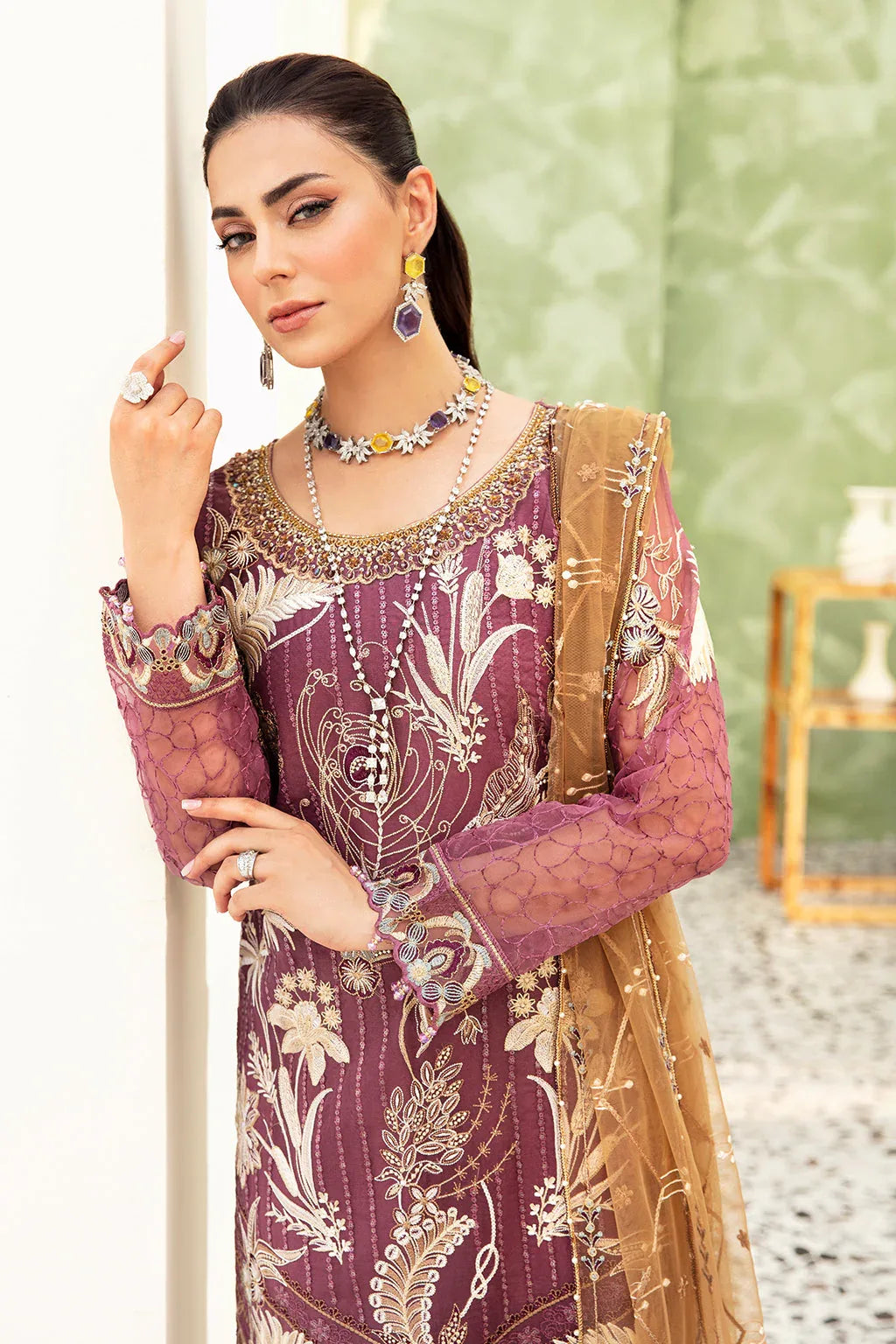 Ramsha | Minhal Organza Collection | M-910 - Aqsa Fabrics