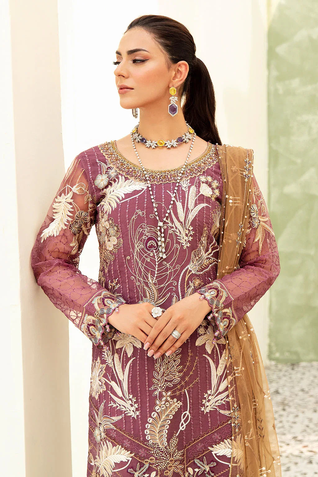 Ramsha | Minhal Organza Collection | M-910 - Aqsa Fabrics